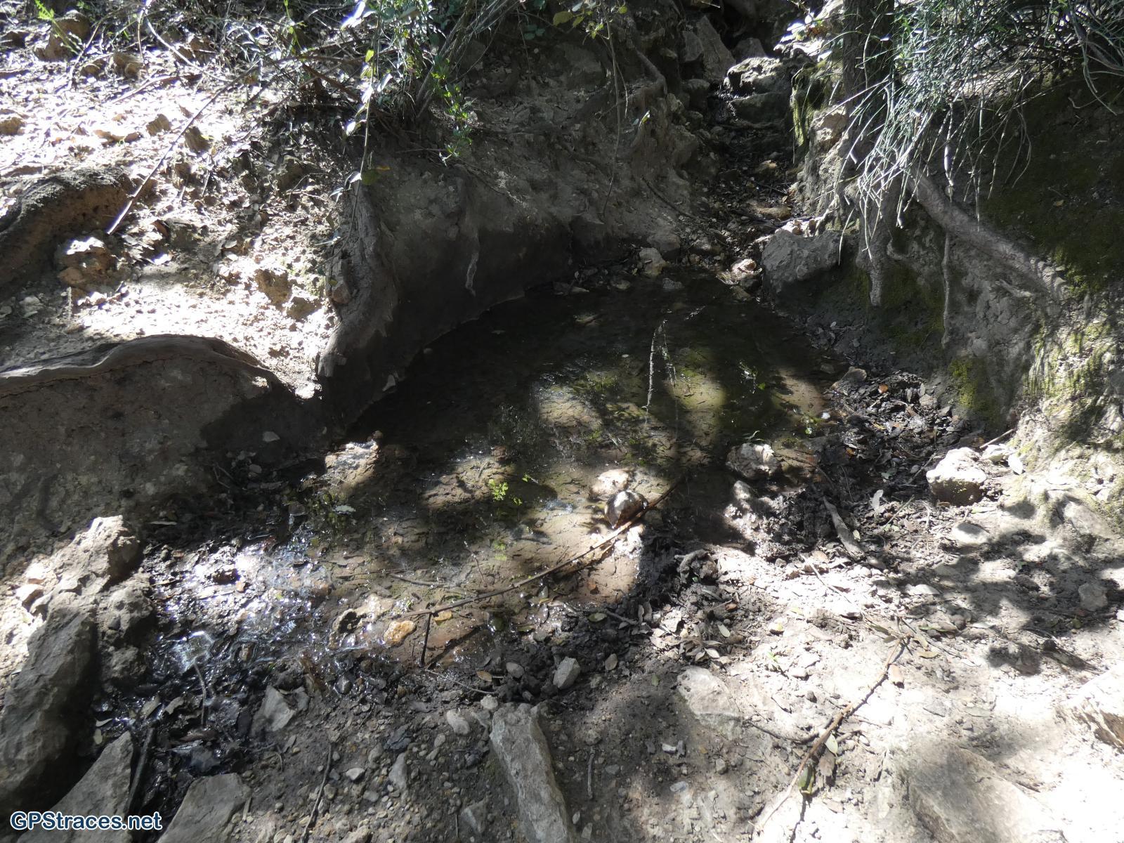 La source sous la barre de rochers