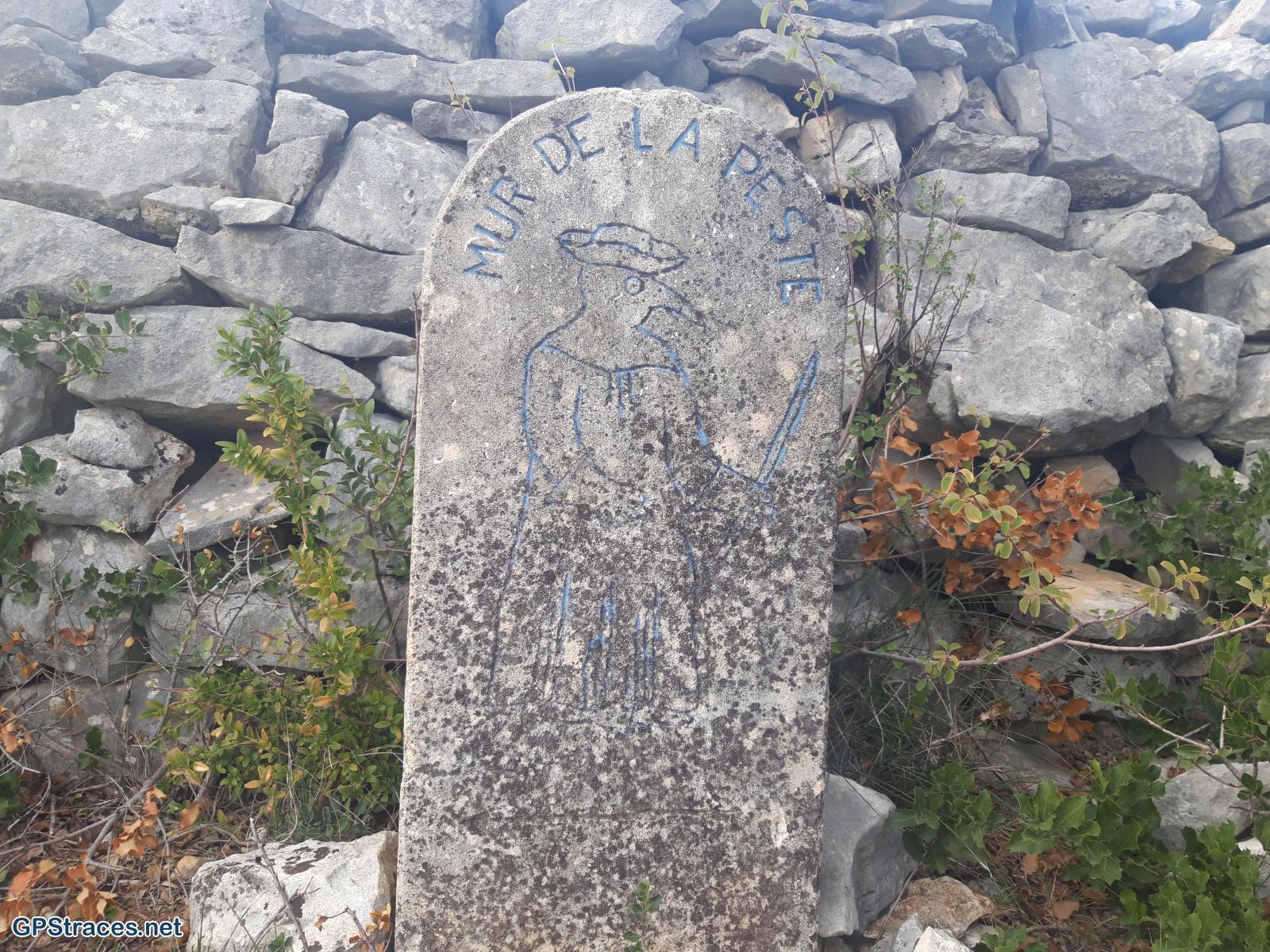 Vaucluse-Le vallon de la Fontaine de l'Oule - Le mur de la peste–7