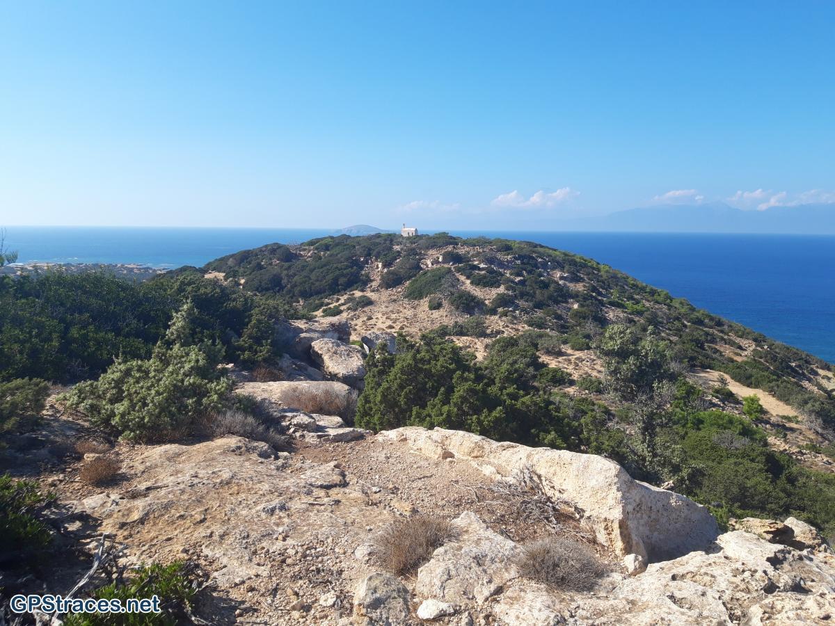 Agios Ioanis, au loin la Crète